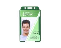 Dark Green Single-Sided Open Faced ID Card Holders - Portrait (Pack of 100) 